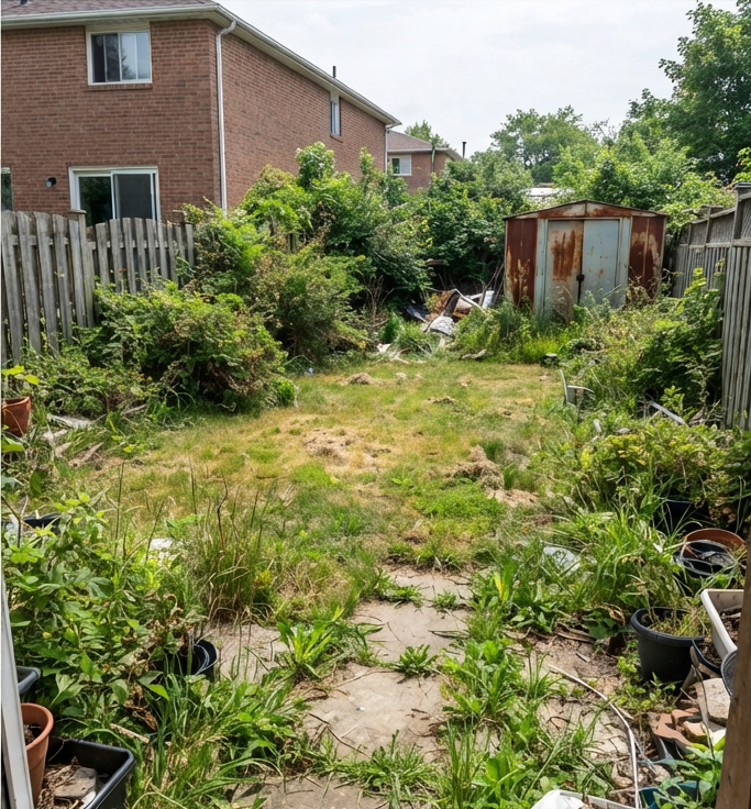 Terrain repris et replanté — avant